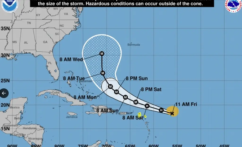 Imagen Tormenta Erin se convierte en el primer huracán este viernes; aumentaría categoría: NOAA