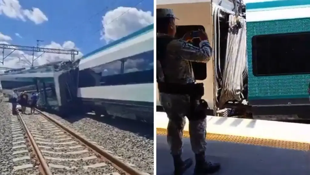 Imagen Se descarrila Tren Maya en estación Izamal, en Yucatán