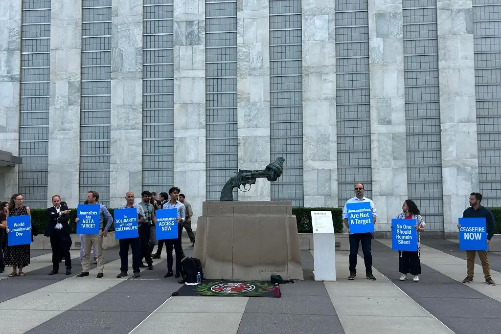 Imagen Empleados de la ONU protestan en sede de Nueva York ante silencio por el genocidio en Gaza