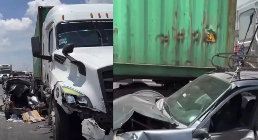 Imagen Deja al menos 12 lesionados carambola de 12 autos en Libramiento de Toluca (+Video)