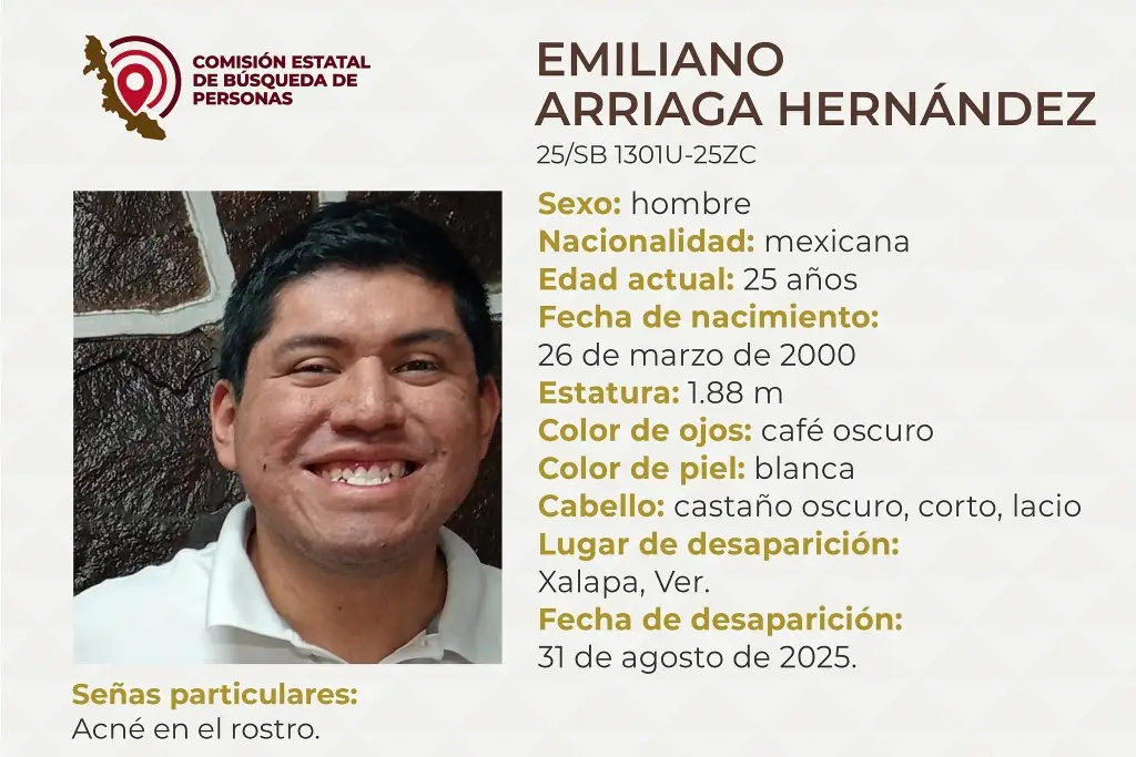 Imagen Joven de 25 años desaparece en Xalapa, Veracruz 