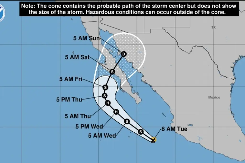 Se forma la tormenta tropical Lorena: 'es una seria amenaza para Baja California Sur'
