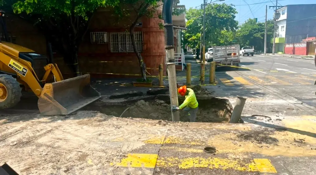 Imagen Cierre vial en calle Mina de Veracruz 