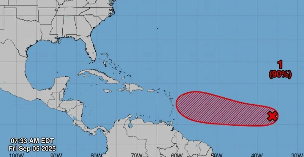 Imagen Amplia área de baja presión, con probabilidad de 90% de ser ciclón: NOAA