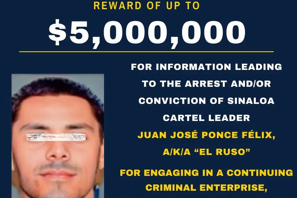 Imagen EU ofrece recompensa de 5 mdd por 'El Ruso', presunto mando de cartel en México