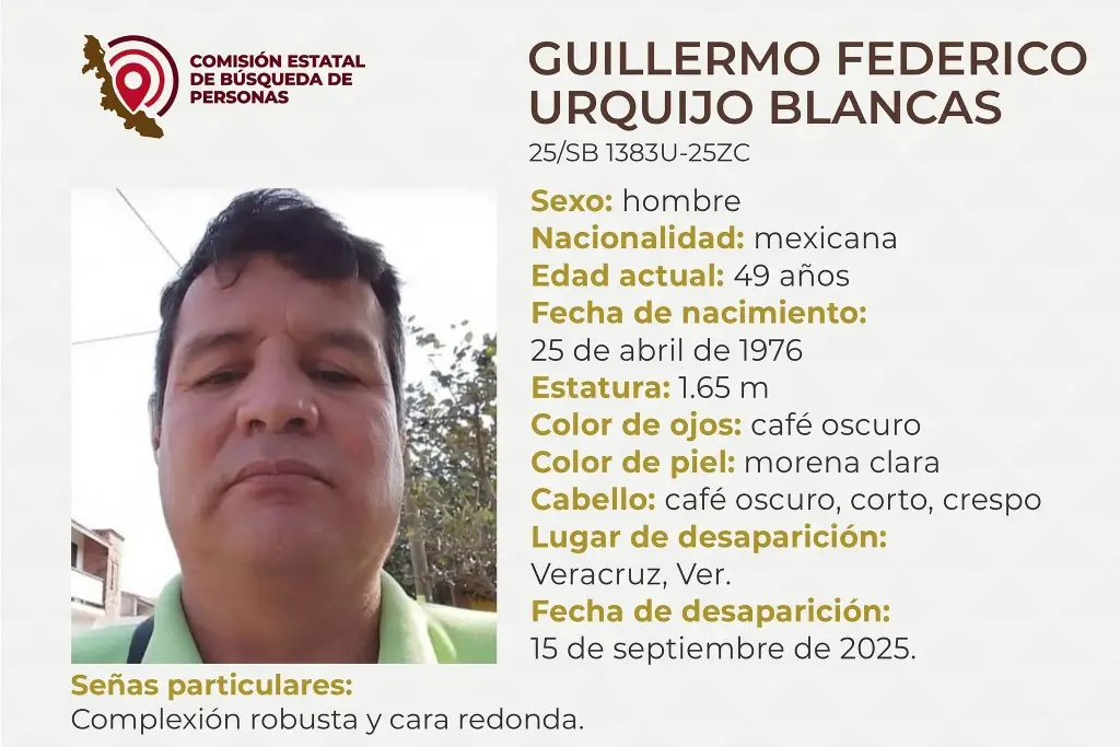 Imagen Piden apoyo para localizar a hombre desaparecido en el puerto de Veracruz