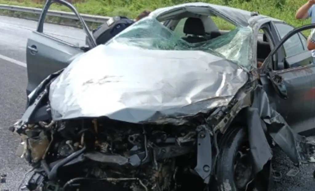 Imagen Fuerte accidente en la autopista Cardel - Veracruz; hay un lesionado