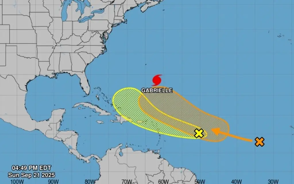 Imagen Gabrielle se intensifica a huracán categoría 1 en el Caribe