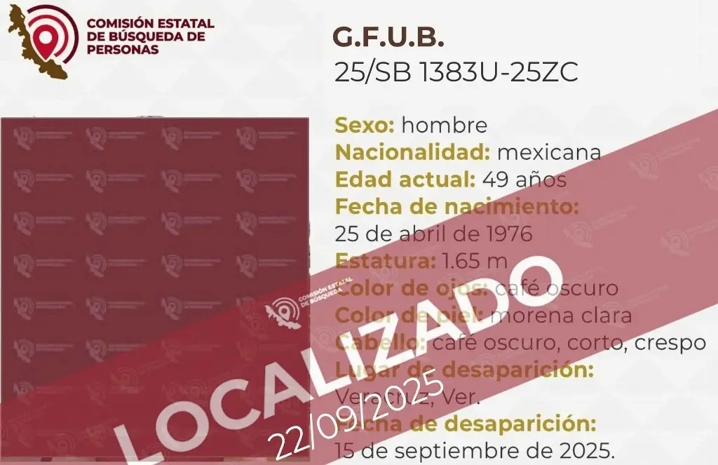 Imagen Localizan a hombre reportado como desaparecido en Veracruz