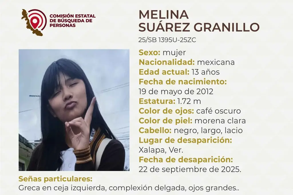 Imagen Menor de edad desaparece en Xalapa, Veracruz; estas son sus características 