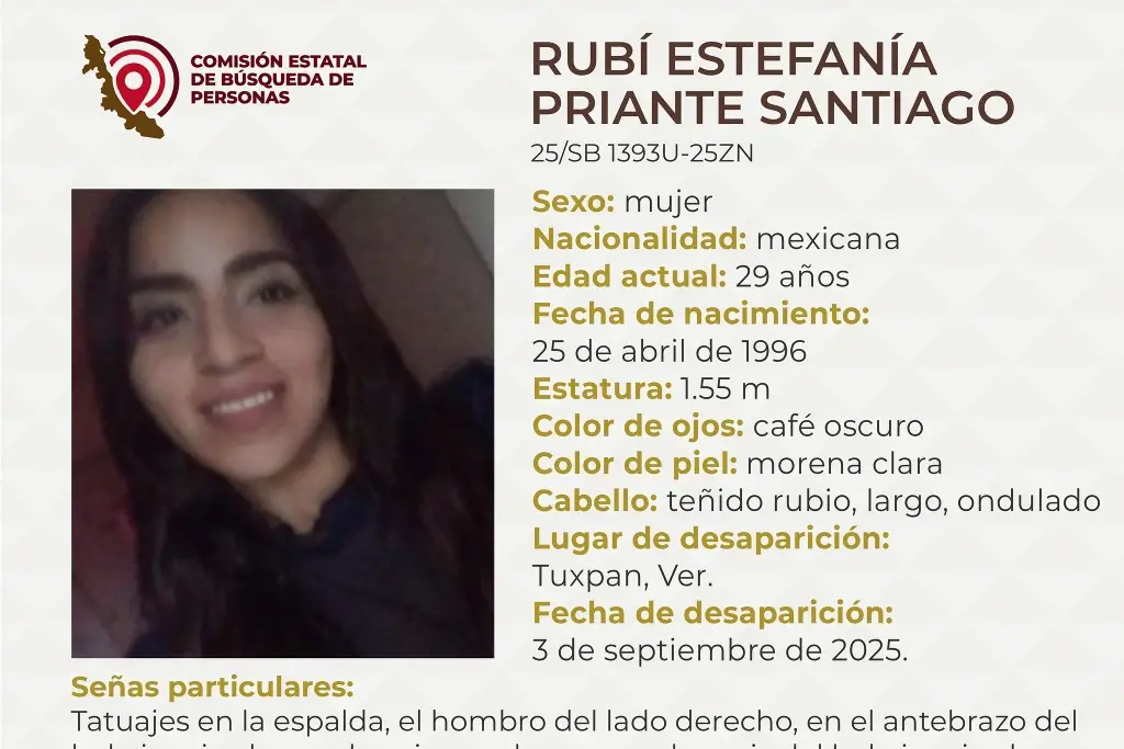 Imagen Piden apoyo para localizar a Rubí desaparecida al norte de Veracruz 