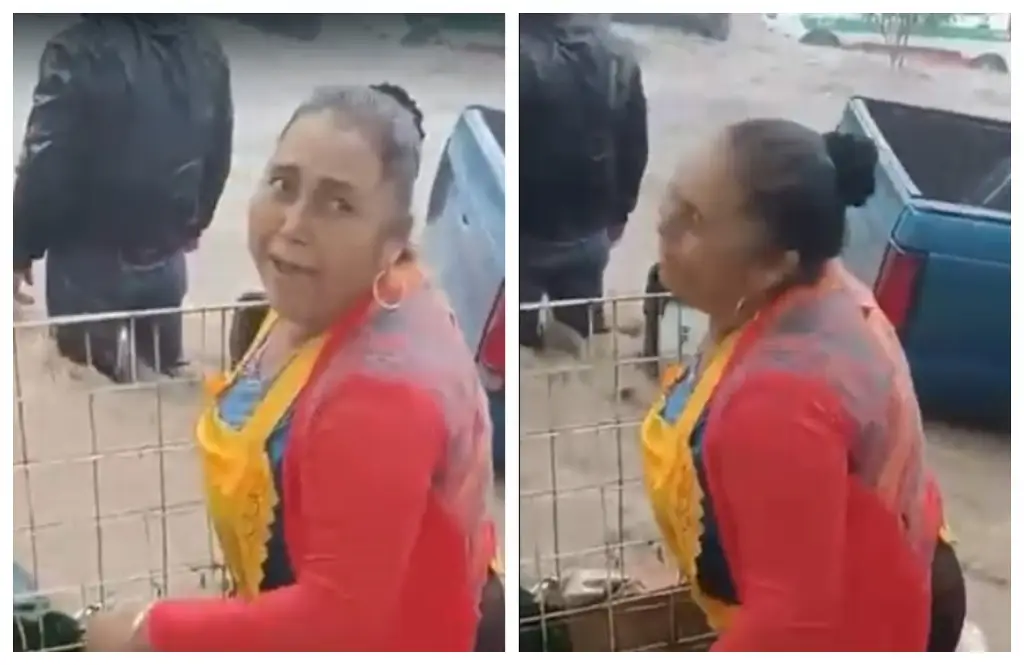 Imagen  Comerciante llora al ver que corriente de agua arrastra su mercancía en Xalapa(video)