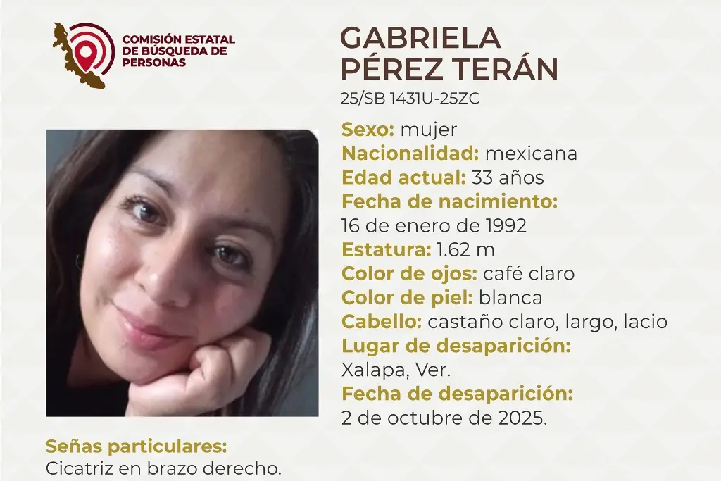 Imagen Joven mujer desaparece en Xalapa, Veracruz; estas son sus características 