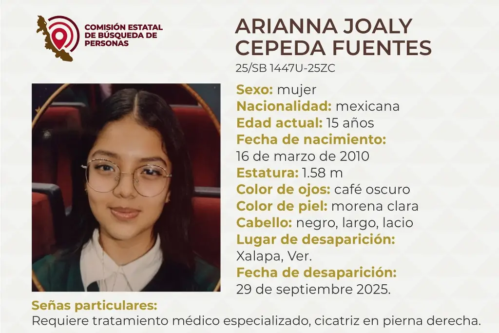 Imagen Menor de edad desaparece en Xalapa, Veracruz 