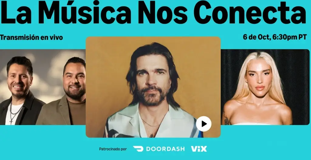 Imagen Juanes, Banda MS, Bacilos y Elena Rose se unen en concierto en vivo para todo el mundo