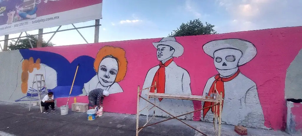 Imagen Pintan mural por Día de Muertos en Veracruz , ¿En dónde se encuentra?