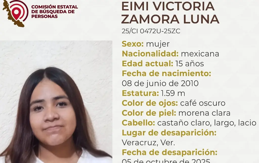 Imagen Buscan a adolescente de 15 años desaparecida en Veracruz ¿La has visto?