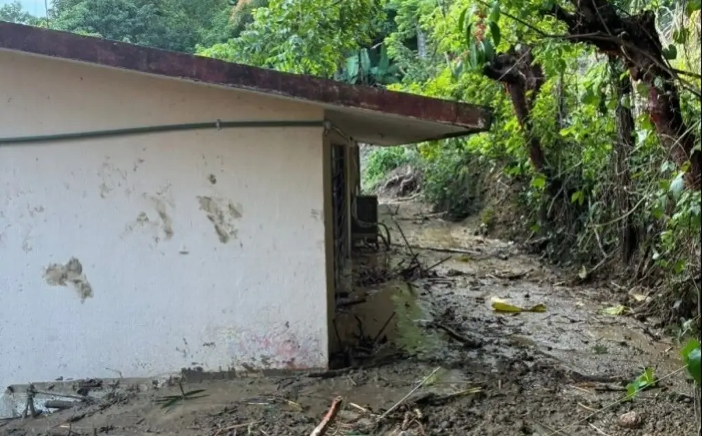 Así toman clases en el lodo en escuela al norte de Veracruz 
