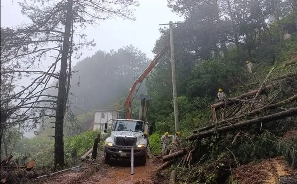 CFE restablece servicio eléctrico al 83% de veracruzanos afectados por lluvias