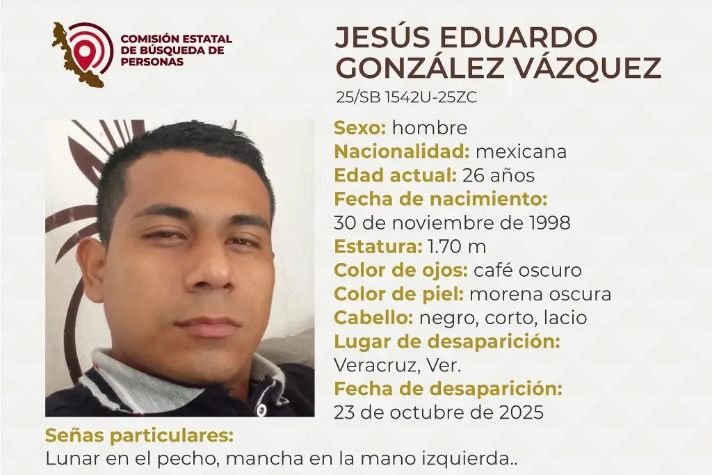 Imagen Piden apoyo para localizar a hombre desaparecido en el puerto de Veracruz