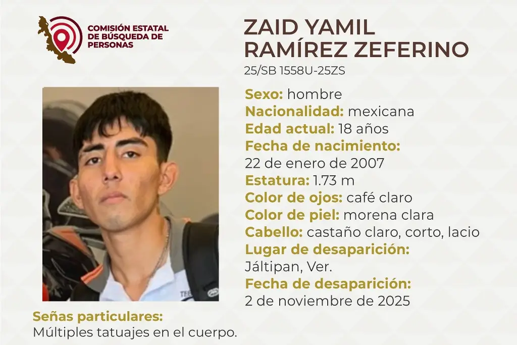 Imagen Desaparece joven al sur de Veracruz; estas son sus características 