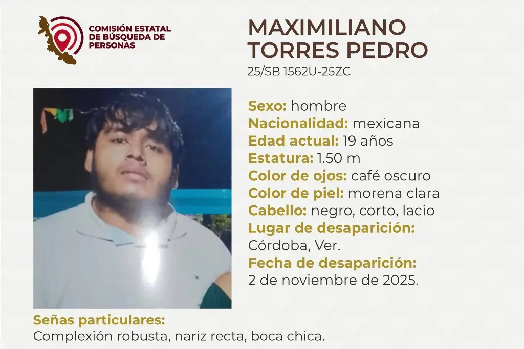 Imagen Desaparece joven en Córdoba, Veracruz; estas son sus características 