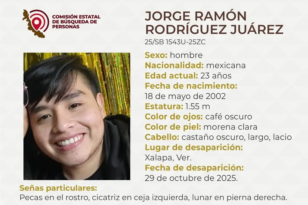 Imagen Joven desaparece en Xalapa, Veracruz; estas son sus características 