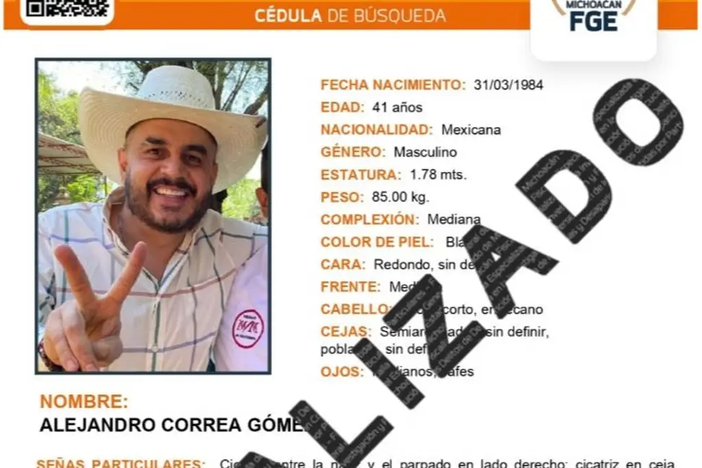 Encuentran con vida a exalcalde de Zinapécuaro, Michoacán