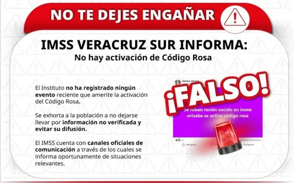 Imagen Falsa alarma de robo de bebé en Hospital del IMSS en Orizaba, Veracruz