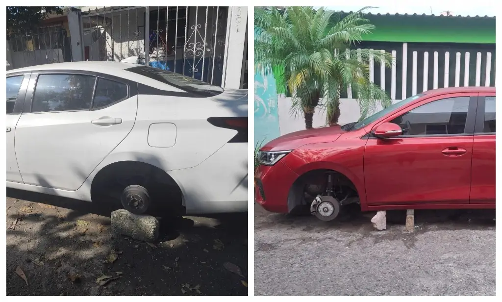 Imagen ¡Los dejan sin llantas! vecinos de esta colonia de Veracruz se quejan por robo 