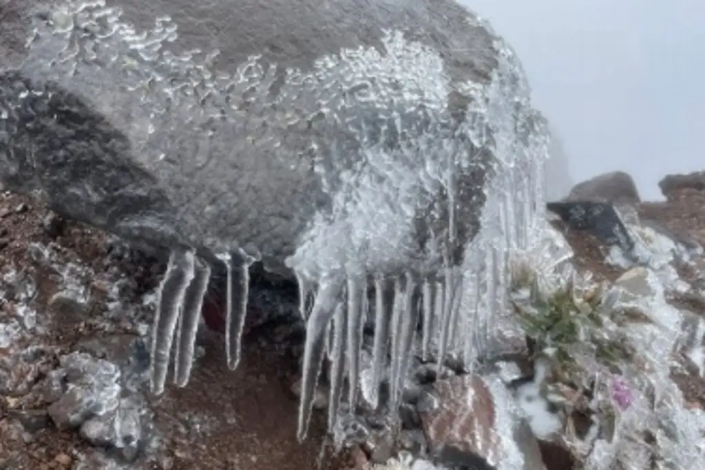 Temperaturas de -4 grados Celsius cubren de hielo comunidades de La Perla: PC