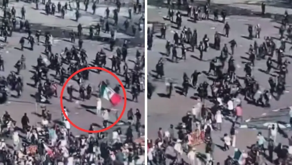 Imagen ¿Qué pasó con el hombre de la bandera golpeado por policías en la marcha?