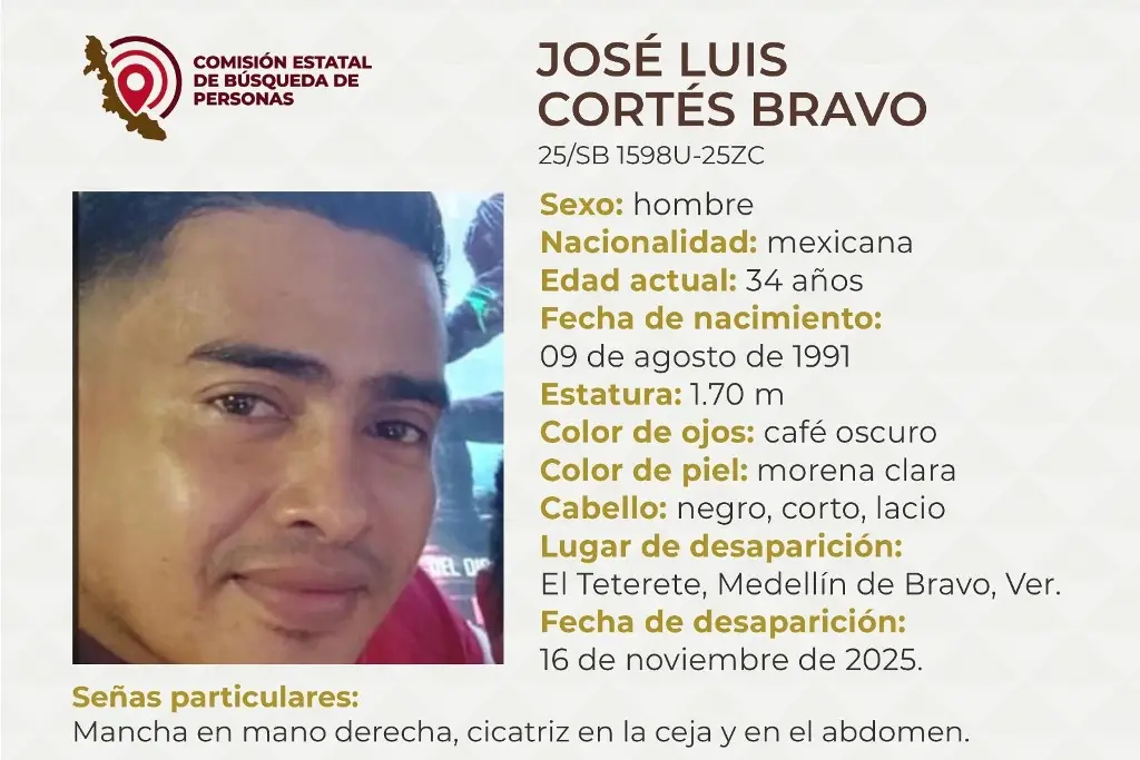 Imagen Él es José Luis y desapareció en Medellín de Bravo; estas son sus características 