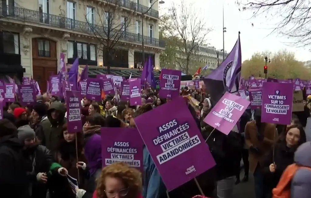 Imagen Protestan miles en Francia por violencia contra la mujer (+Video)
