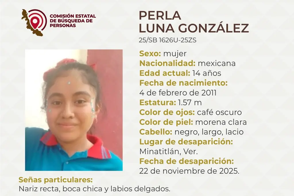 Imagen Menor de edad desaparece al sur de Veracruz; aquí sus características 