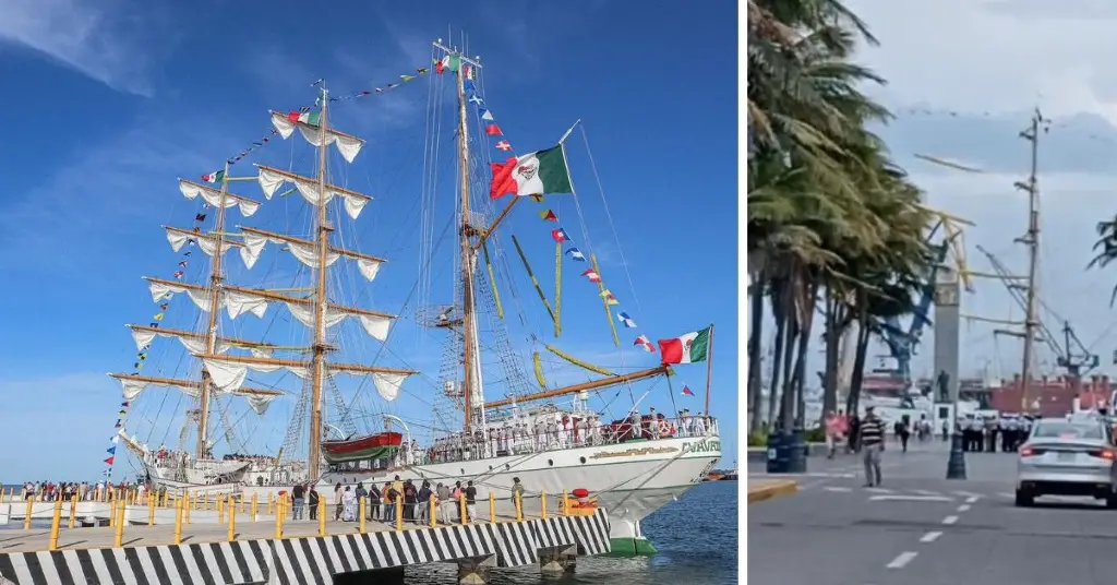 Imagen Así retiraron el buque Cuauhtémoc del muelle de Veracruz 