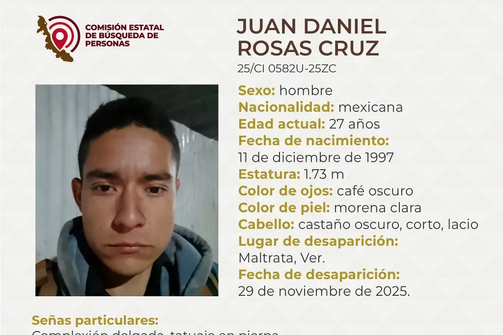 Imagen Joven desaparece en Maltrata, Veracruz; estas son sus características 