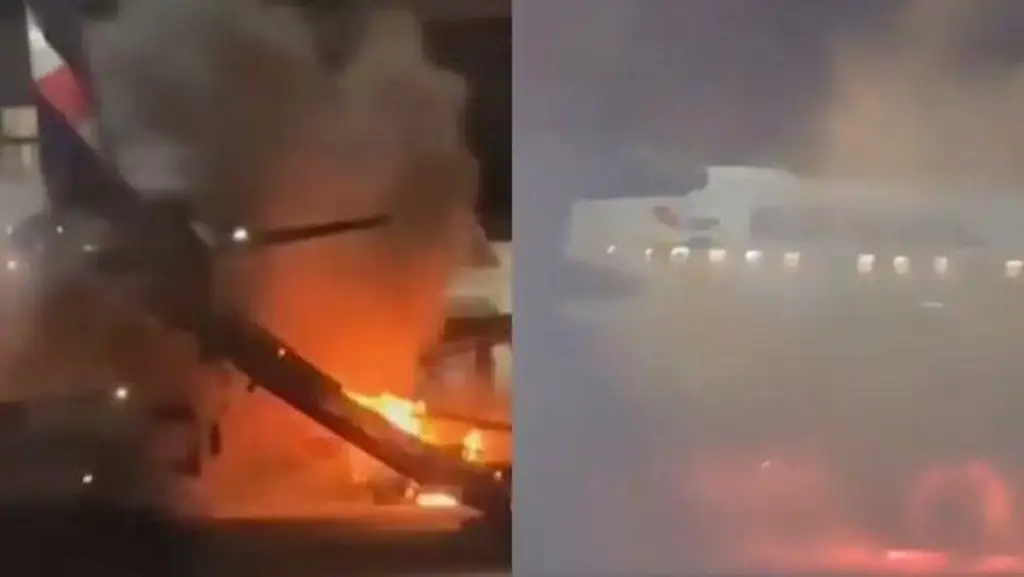 Imagen Se incendia avión con pasajeros a bordo tras aterrizaje en Brasil (+Video) 