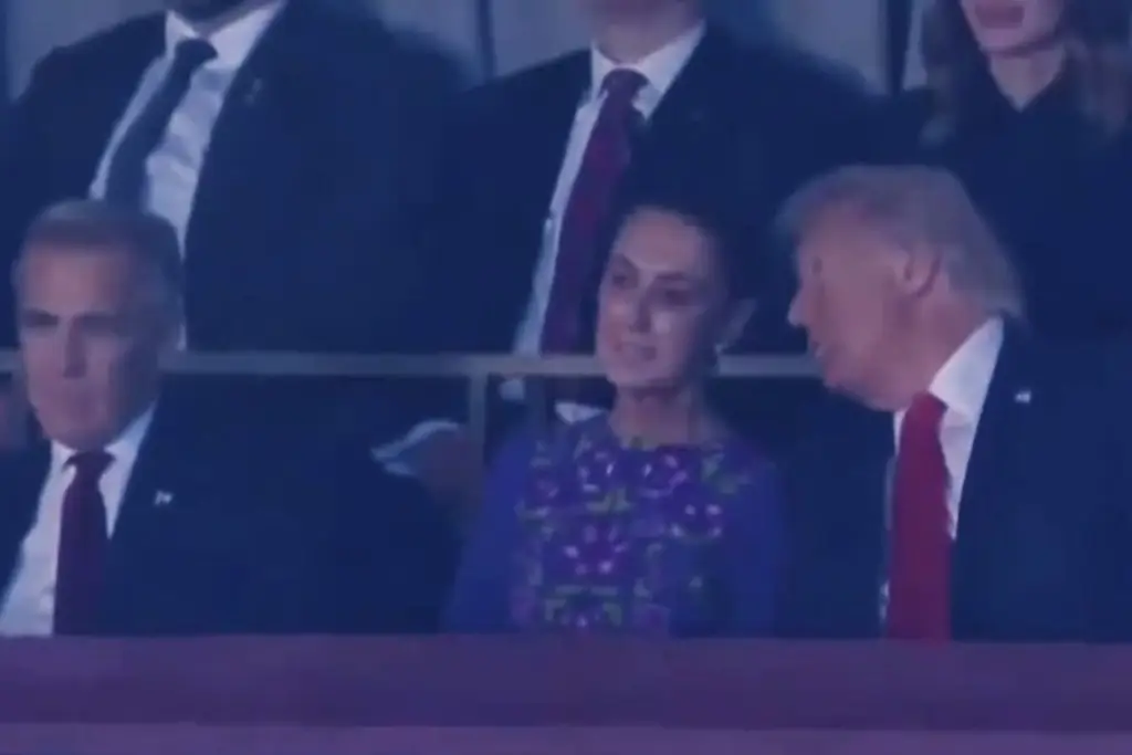 Imagen Captan a Sheinbaum y a Trump conversando (+Video)