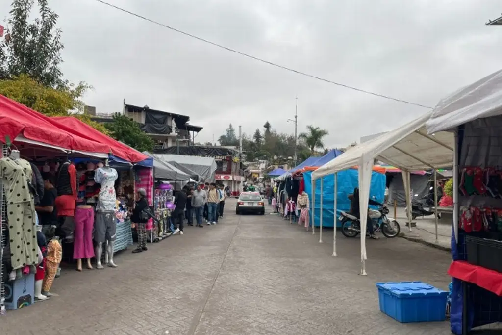 Imagen Comerciantes se instalan en el barrio de El Dique, Xalapa, por celebración a la Virgen de Guadalupe