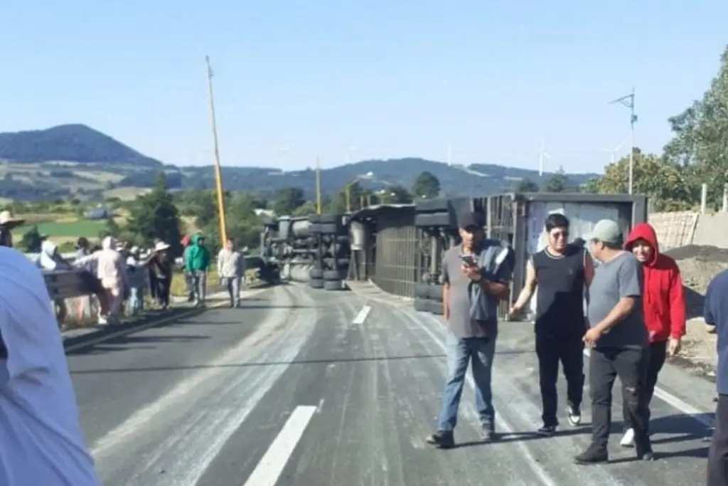 Saquean 20 toneladas de pavos tras volcadura en carretera de Veracruz 