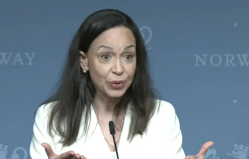 Imagen Machado agradece desde Oslo el apoyo de EU; pide la ayuda del mundo contra Maduro