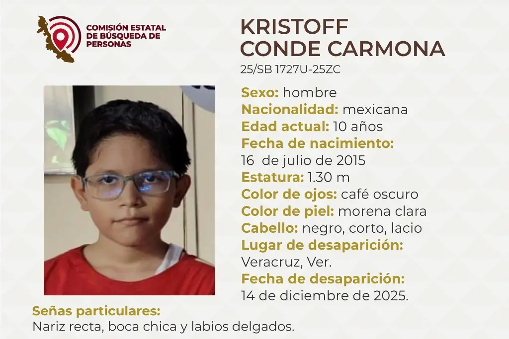 Imagen Menor de edad desaparece en el puerto de Veracruz; aquí sus características 