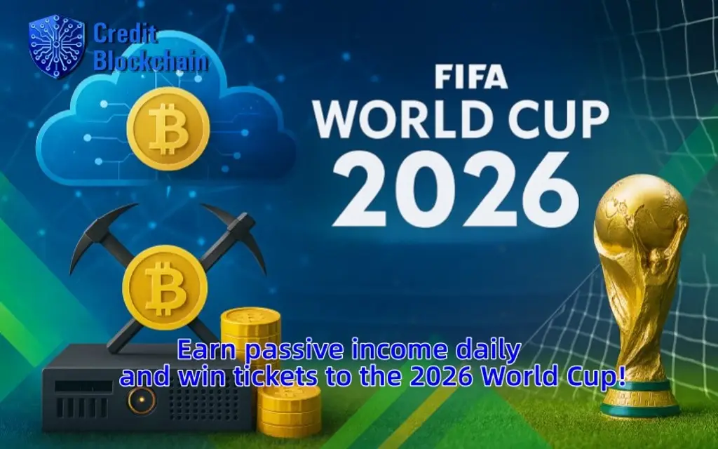 CreditBlockchain: ¡Gana recompensas en criptomonedas diariamente y gana entradas para la Copa del Mundo 2026!