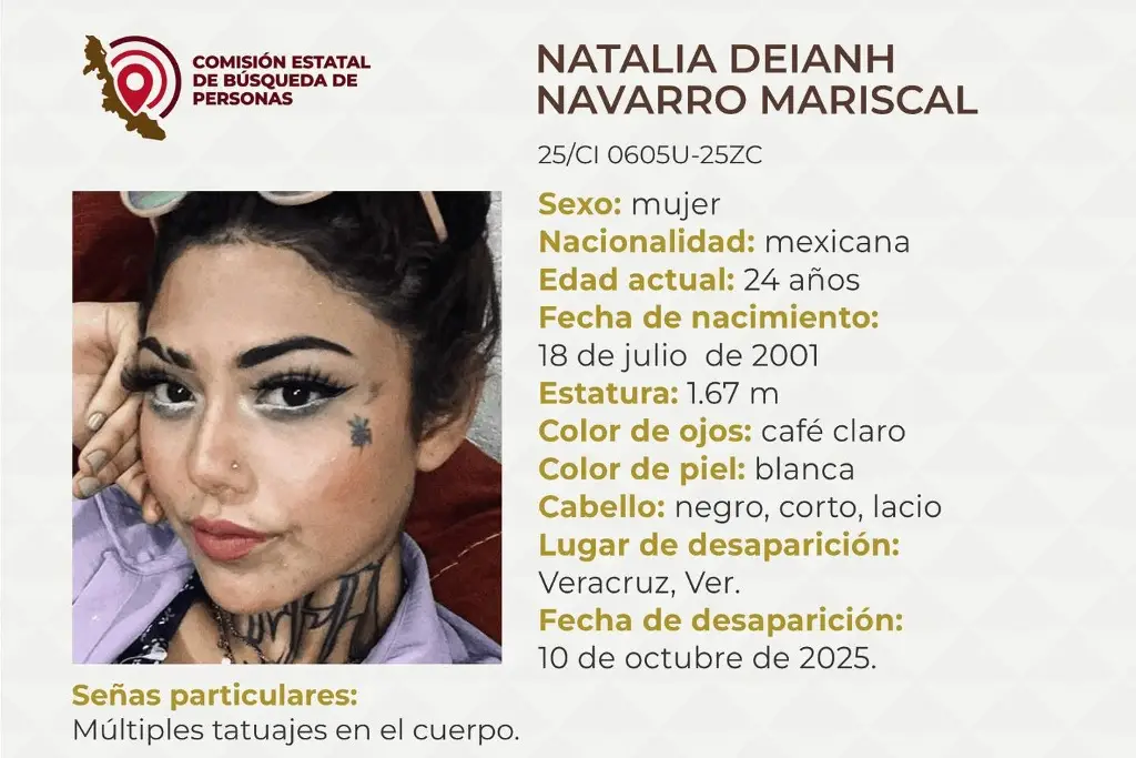 Imagen Piden apoyo para localizar a joven mujer desaparecida en el puerto de Veracruz