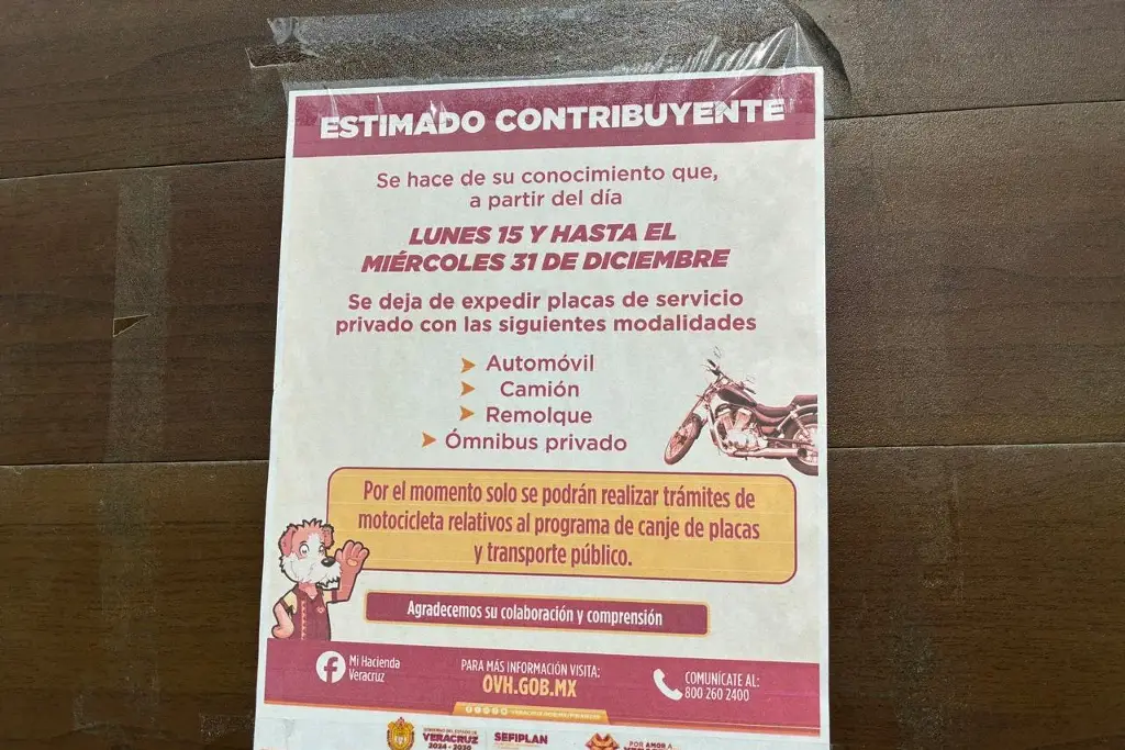 Imagen No hay placas para autos en Veracruz