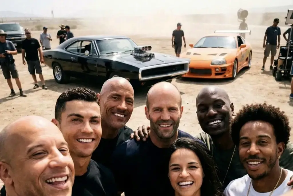 ¿Cristiano Ronaldo saldrá en la nueva película de Rápido y Furioso? Se filtra foto con el cast