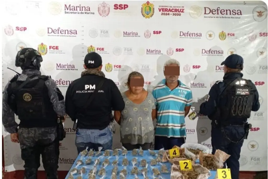 Detienen a pareja con drogas en Playa Vicente, Veracruz 