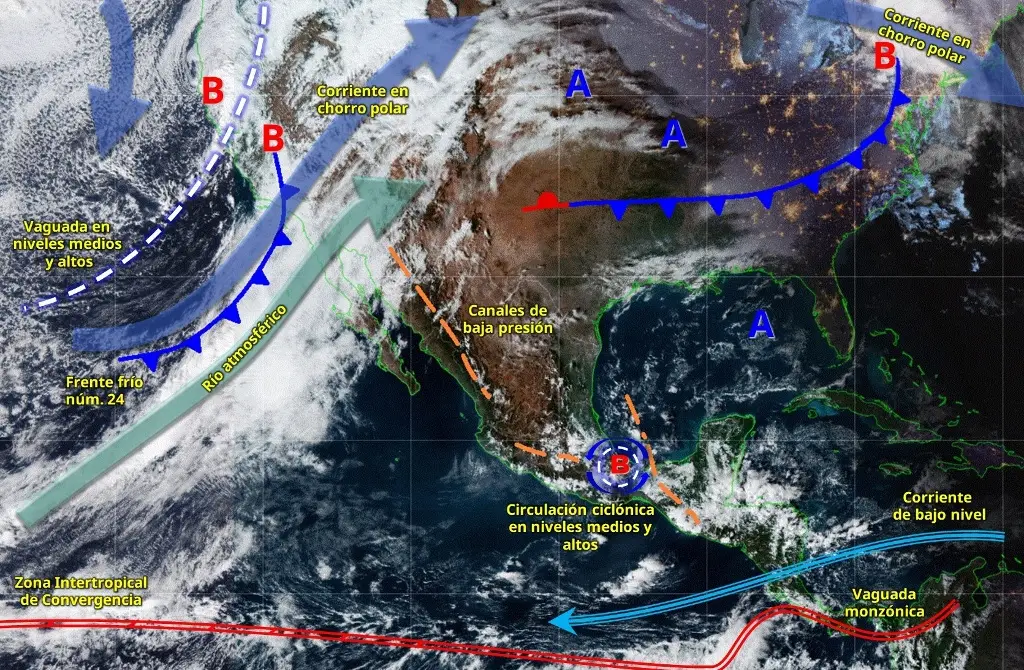 Imagen Río atmosférico ingresa a México ¿Qué es y qué estados afectará?
