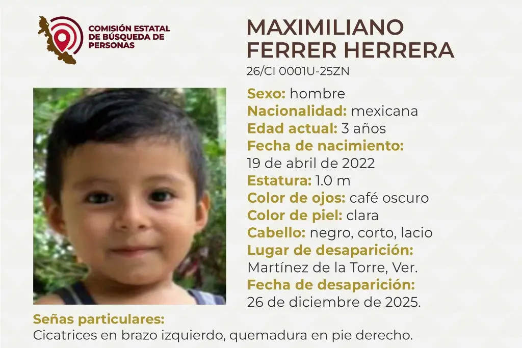 Imagen Menor de edad desaparece al norte de Veracruz; estas son sus características 